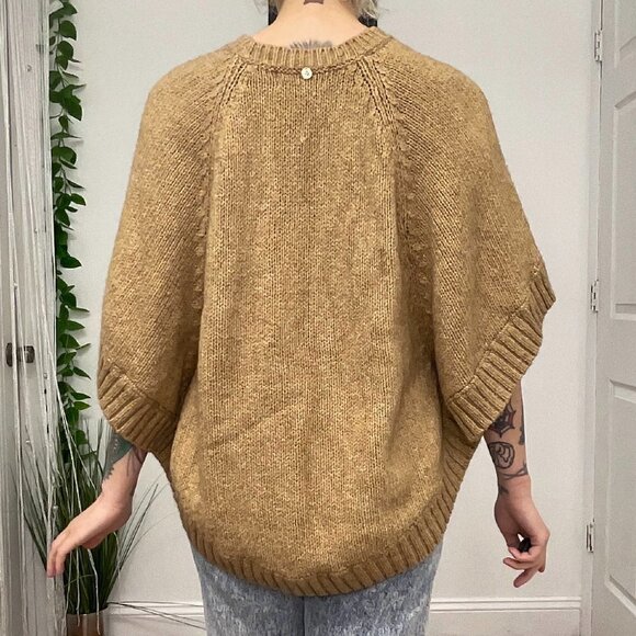 Michael Kors Ribbed Knit Poncho Sweater Size XS Brown - Picture 5 of 5